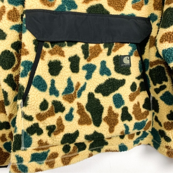 Carhartt Camo Relaxed Fit Fleece Snap Up Pullover Sz 2XL - Picture 7 of 10